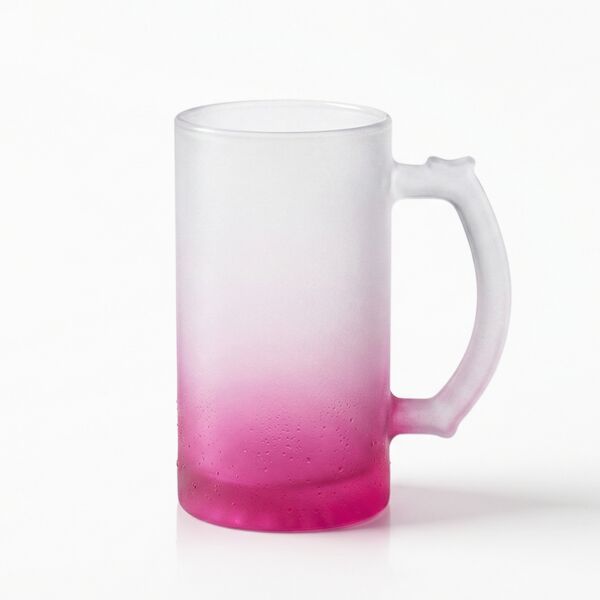 16oz Frosted Glass Beer Mug with Gradient Color Thumbnail