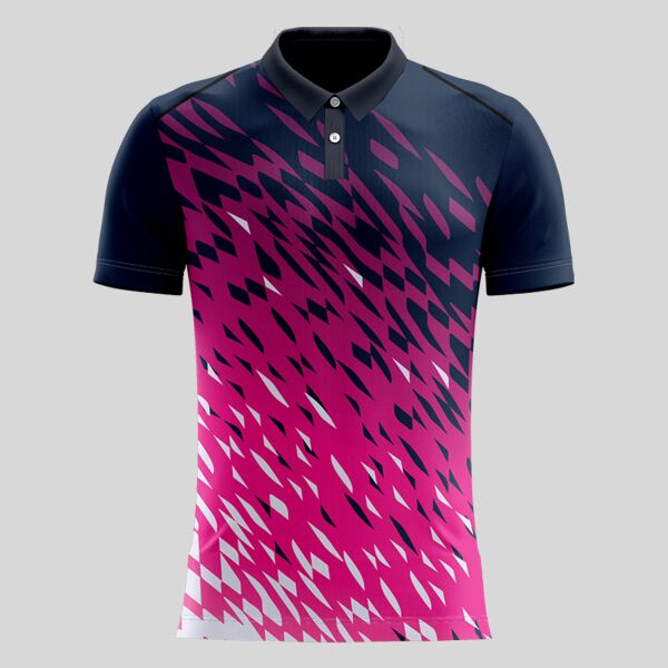 Pink Esport Pattern Full Print Polo Shirt Thumbnail