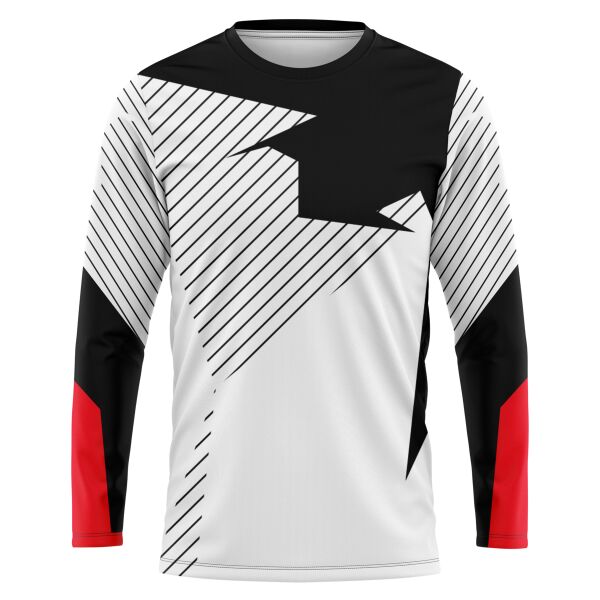 Black and White Rider Full Print Long Sleeve Shirt Thumbnail