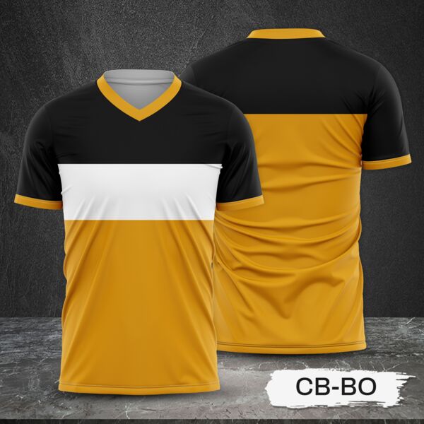 Tricolor Combination Design with Black Top Full Print Sublimation Shirt Thumbnail