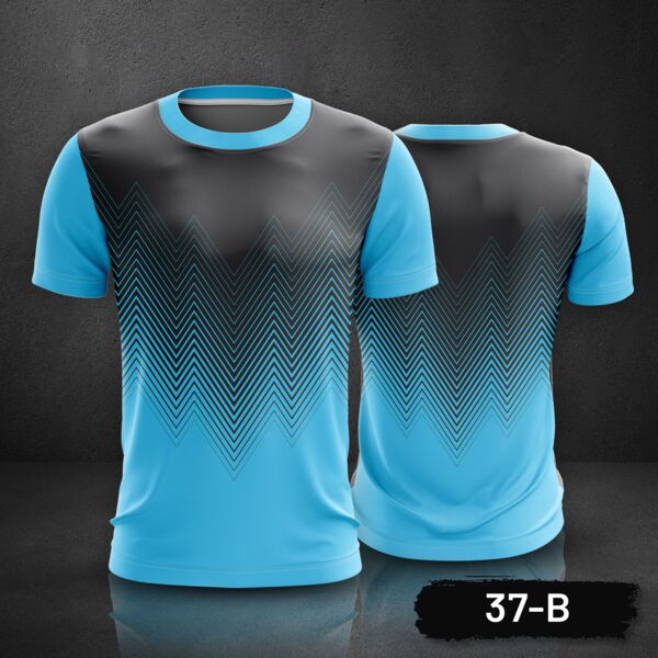 Geometric Zigzag Line Design Roundneck Full Print Sublimation Shirt Thumbnail