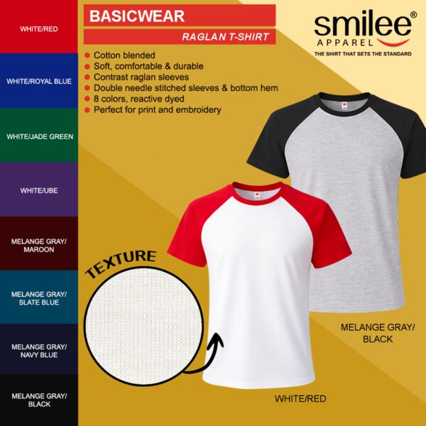 Smilee Apparel Basic Raglan T-Shirt Thumbnail